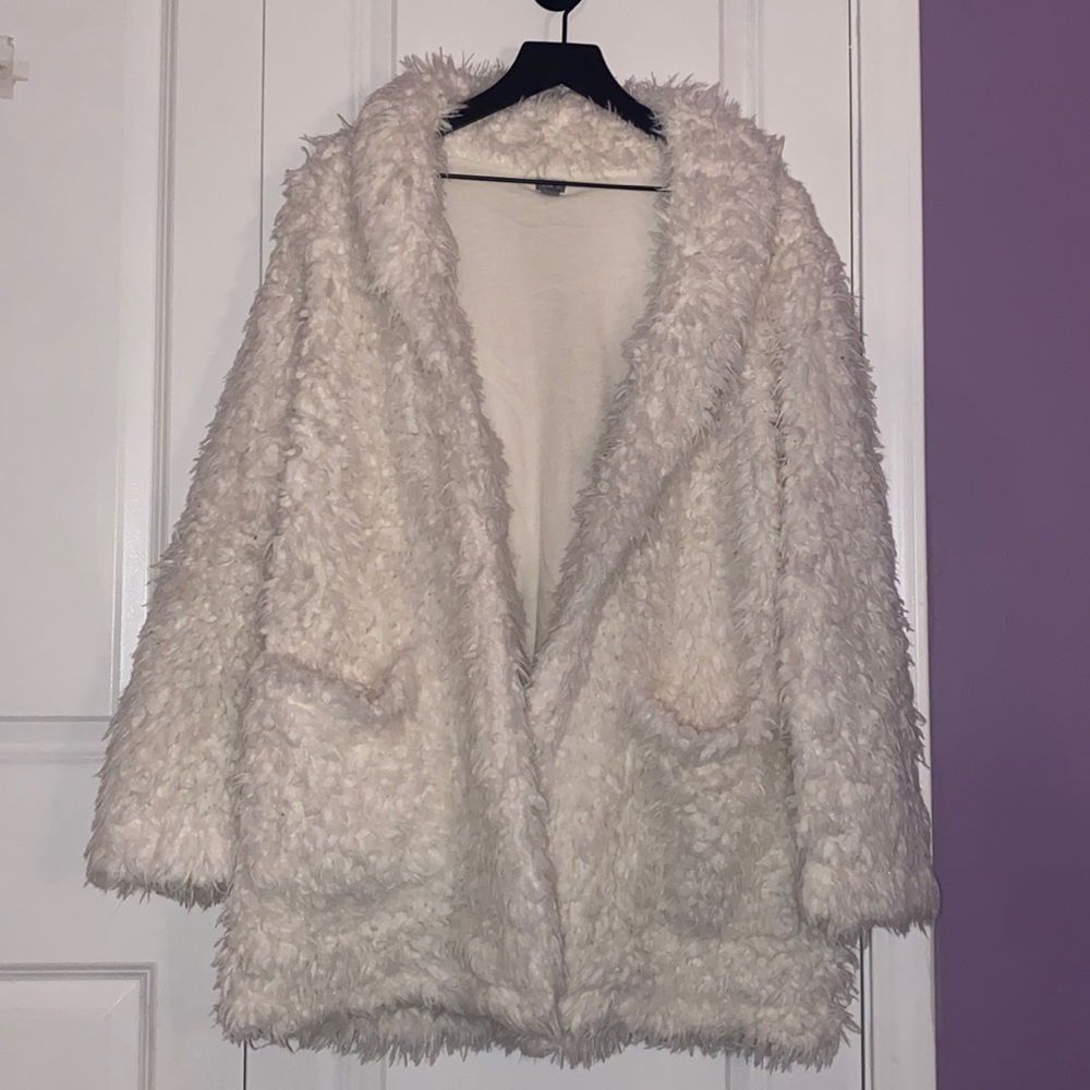 Aerie fuzzy fur cardigan jacket
